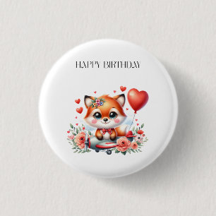 Süßer Fuchs-Pilot-Birthday Button
