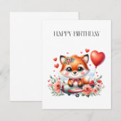 Süßer Fuchs-Pilot Geburtstag Dankeskarte (Vorne/Hinten)