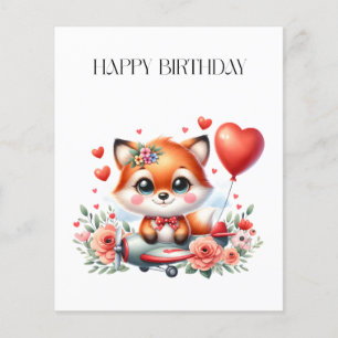 Süßer Fuchs-Pilot Geburtstag Flyer