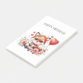 Süßer Fuchs-Pilot Geburtstag Post-it Klebezettel (angewinkelt)