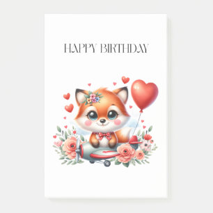 Süßer Fuchs-Pilot Geburtstag Post-it Klebezettel