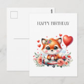 Süßer Fuchs-Pilot Geburtstag Postkarte (Vorne/Hinten)