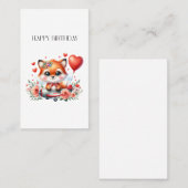 Süßer Fuchs-Pilot Geburtstag Telefonnummerkarte (Vorne/Hinten)