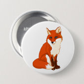 Süßer Fuchs Sitzender Knopf Button (Vorne & Hinten)