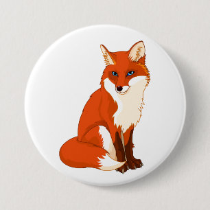 Süßer Fuchs Sitzender Knopf Button