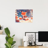 Süßer Fuchs spielt Geige Poster (Heimbüro)