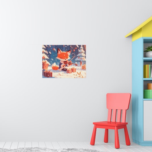 Süßer Fuchs spielt Geige Poster (Kinderzimmer 1)