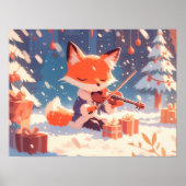 Süßer Fuchs spielt Geige Poster (Vorne)