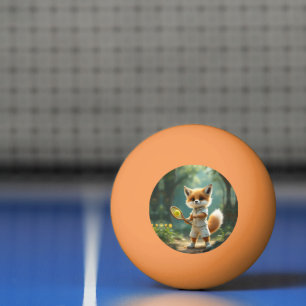 Süßer Fuchs spielt Tennis in einem verzauberten Wa Tischtennisball