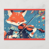 Süßer Fuchs spielt Violine Postkarte (Vorderseite)