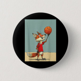 Süßer Fuchs Sport Lustiges Baseball Cartoon Design Button