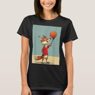 Süßer Fuchs Sport Lustiges Baseball Cartoon Design T-Shirt