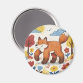 Süßer Fuchs Waldtier Magnet (Vorderseite/Rückseite)