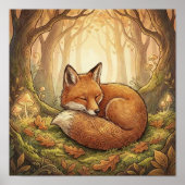 Süßer Fuchs Waldtiere Kinderzimmer Poster (Vorne)