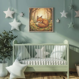 Süßer Fuchs Waldtiere Kinderzimmer Poster