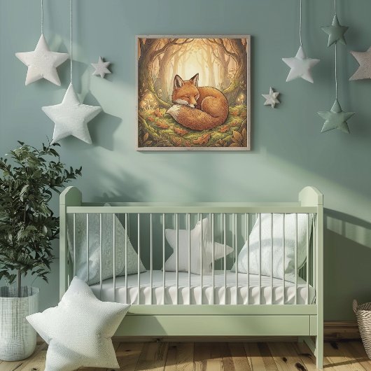 Süßer Fuchs Waldtiere Kinderzimmer Poster
