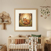 Süßer Fuchs Waldtiere Kinderzimmer Poster