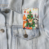 Süßer Fuchs, Waschbär und Hasen-Weihnachts-Andenke Button (Insitu)