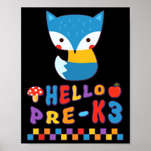 Süßer Fuchs Zurück zur Schule Waldtier Vorschule K Poster
