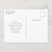 Süßer Fuchswelpe mit rotem Schal Danke Postkarte (Rückseite)