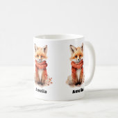 Süßer Fuchswelpe mit rotem Schal Kaffeetasse (VorderseiteRechts)