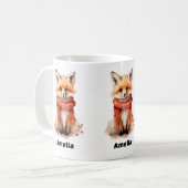 Süßer Fuchswelpe mit rotem Schal Kaffeetasse (Vorderseite Links)