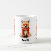 Süßer Fuchswelpe mit rotem Schal Kaffeetasse (Mittel)