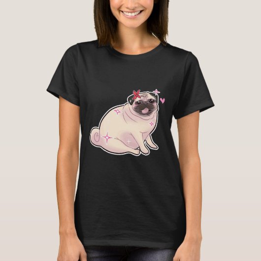 Süßer funkelnder Mops 840 T-Shirt (Vorderseite)