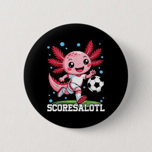 Süßer Fußball Axolotl Lustiger Scoresalotl Xolotl  Button