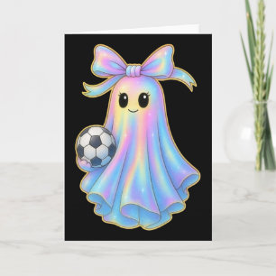 Süßer Fußball-Geist Liebhaber Pastell-Halloween-Co Karte