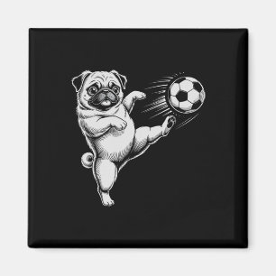 Süßer Fußball-Mops-Vater-Hund wird Club Tore Kids Magnet