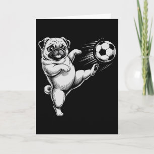 Süßer Fußball-Mops-Vater-Hund wird Club Tore Kinde Karte