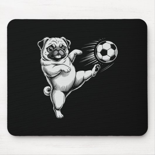 Süßer Fußball-Mops-Vater-Hund wird Club-Tore Kinde Mousepad (Vorne)