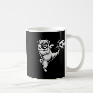 Süßer Fußball-Mops-Vater Hund Wird Spielverein Zie Kaffeetasse