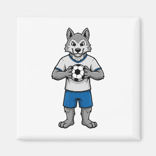 Süßer Fußball-Wolf-Fußballspieler Tier Sport Magnet