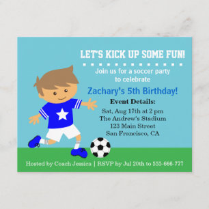 Süßer Fußballjunge, Fußball Geburtstagsfeier Einladung