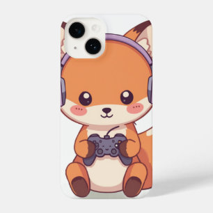 Süßer Gaming-Fuchs-Aufkleber, Kawaii-Gamer-Tier, F iPhone 14 Hülle