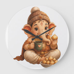 Süßer Ganesha Ganesh Chaturthi-Fest Große Wanduhr