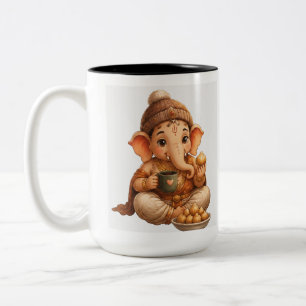 Süßer Ganesha Ganesh Chaturthi-Festtag Zweifarbige Tasse
