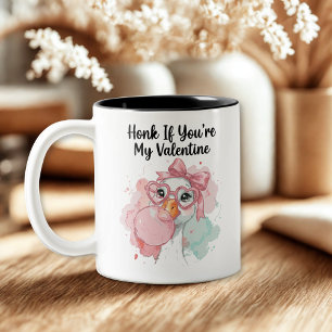 Süßer Gänse Valentinstag-Spruch Zweifarbige Tasse
