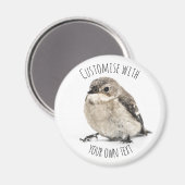 Süßer Gartenvogel mit individuellem Text Magnet (Vorderseite/Rückseite)