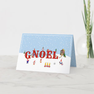 Süßer Gartenzwerg Noel Weihnachten Familienfoto