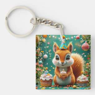 Süßer Geburtstag Eichhörnchen Schlüsselanhänger