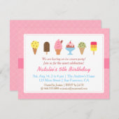 Süßer Geburtstag, Eiscreme-Party Einladungen (Vorne/Hinten)