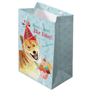 Süßer Geburtstag Shiba Inu Mittlere Geschenktüte