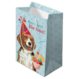 Süßer Geburtstags-Beagle Mittlere Geschenktüte
