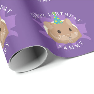Süßer Geburtstags-Hamster, der durch ein Loch scha Geschenkpapier