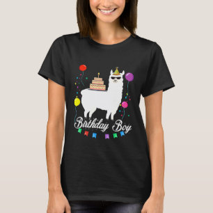 Süßer Geburtstags-Llama-Junge-Alpaka-Tier-Kinder T-Shirt