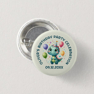 Süßer Geburtstagsdinosaurier Button