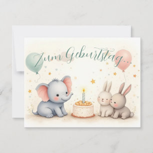 Süßer Geburtstagsgruß mit Tierfreunden